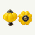 Puxador Porcelana Abóbora 34mm Amarelo - C1209