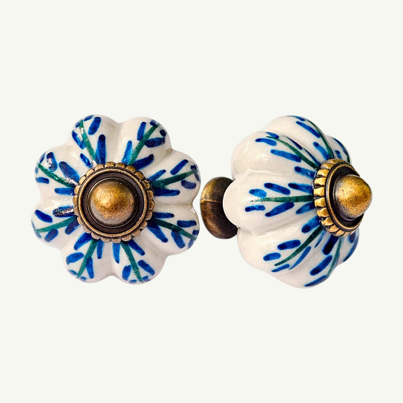 Puxador Porcelana Abóbora 34mm Branco - C1211