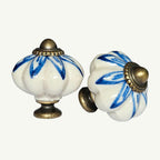 Puxador Porcelana Abóbora 34mm Branco - C1212
