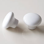 Puxador Porcelana Redondo Branco 32mm - C1301