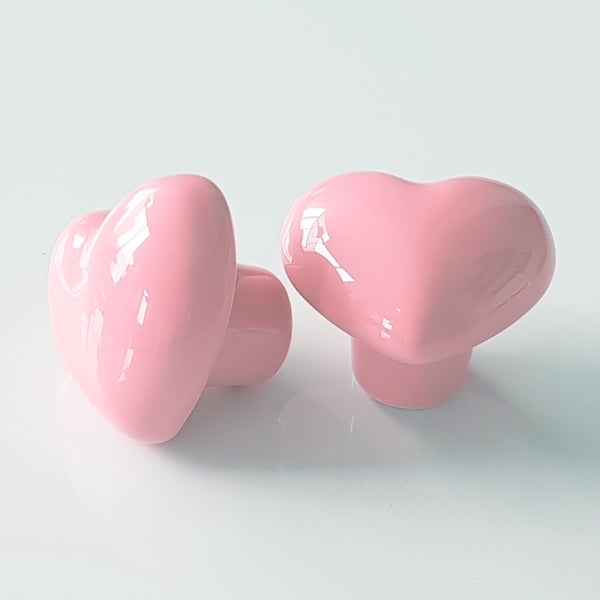 Puxador Porcelana Coração Rosa - C1405