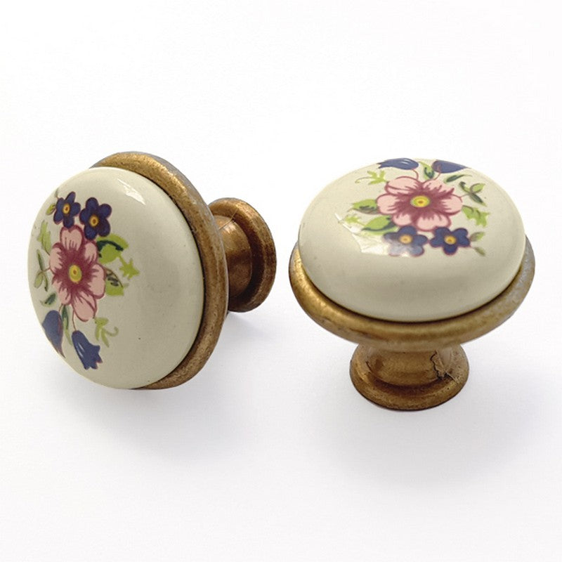 Puxador Porcelana Redondo Porcelana 27mm - C1412