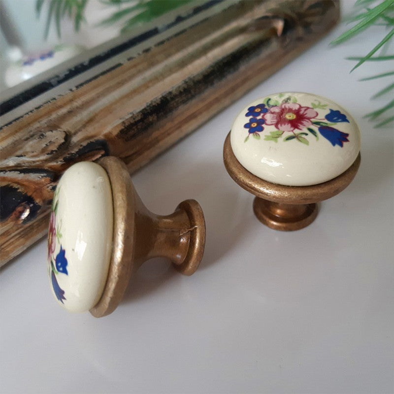 Puxador Porcelana Redondo Porcelana 27mm - C1412