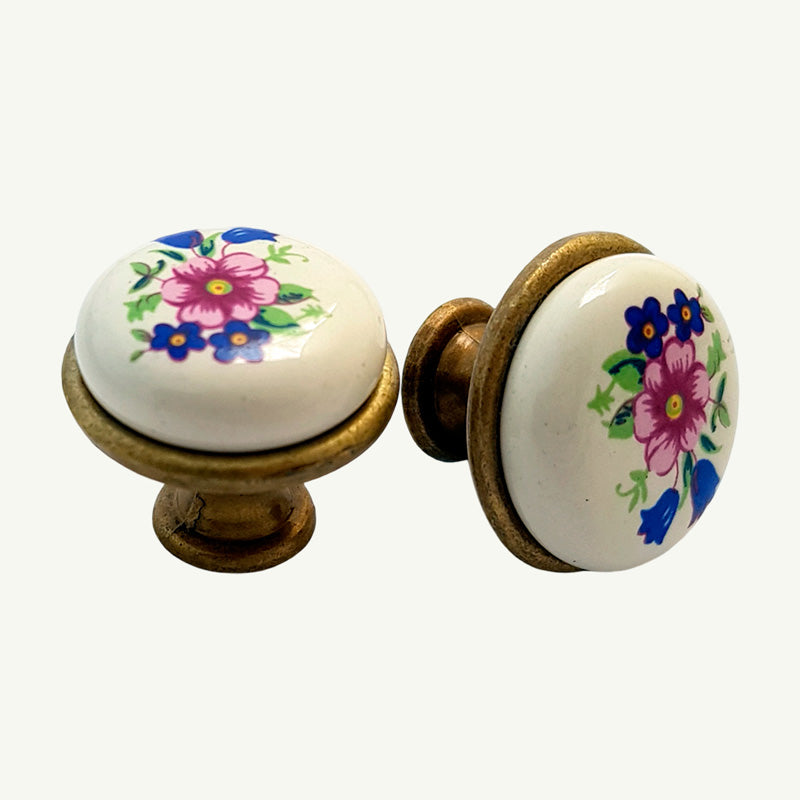 Puxador Porcelana Redondo Porcelana 27mm - C1412