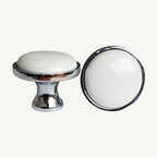 Puxador Porcelana Redondo Base Metal 32mm - C1439