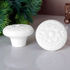 Puxador Porcelana Redondo 34mm Branco - C1440