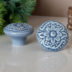 Puxador Porcelana Redondo 34mm Azul - C1443