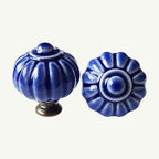 Puxador Porcelana Abóbora 32mm Azul Escuro - C1445