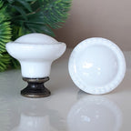 Puxador Porcelana 27mm Branco - C1447