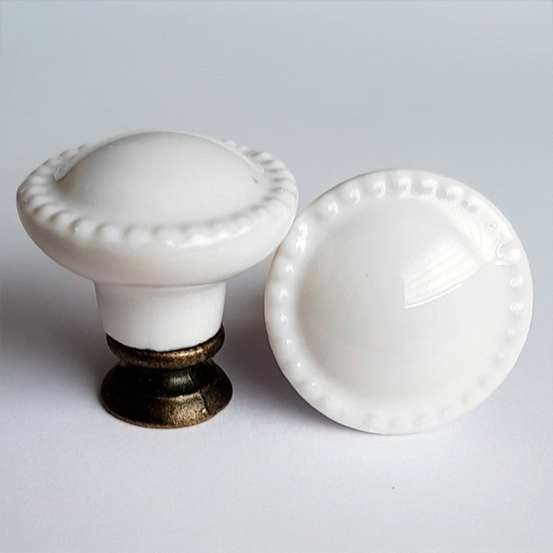 Puxador Porcelana 27mm Branco - C1447