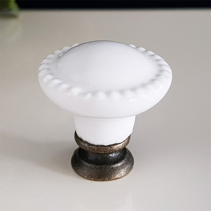 Puxador Porcelana 27mm Branco - C1447