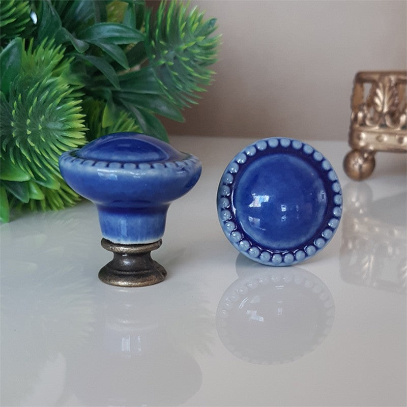 Puxador Porcelana 27mm Azul Escuro - C1449