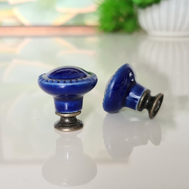 Puxador Porcelana 27mm Azul Escuro - C1449