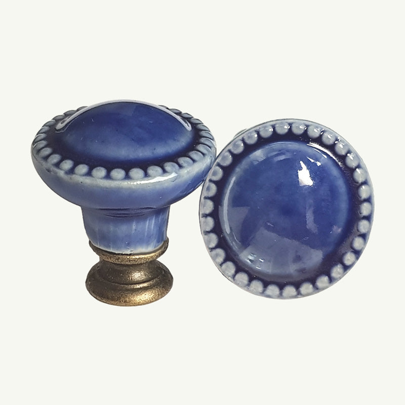 Puxador Porcelana 27mm Azul Escuro - C1449