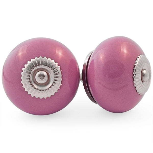 Puxador Porcelana Rosa e Base Cromada  40MM - C1475