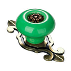 Puxador Porcelana Redondo Verde Base Metal - C1487