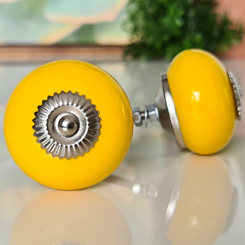 Puxador Porcelana Amarelo 41MM - C1517