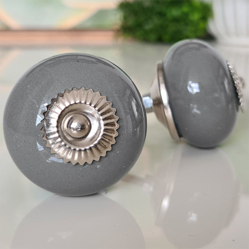 Puxador Porcelana Cinza Claro 41MM - C1526