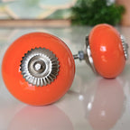 Puxador Porcelana Laranja 41MM - C1528