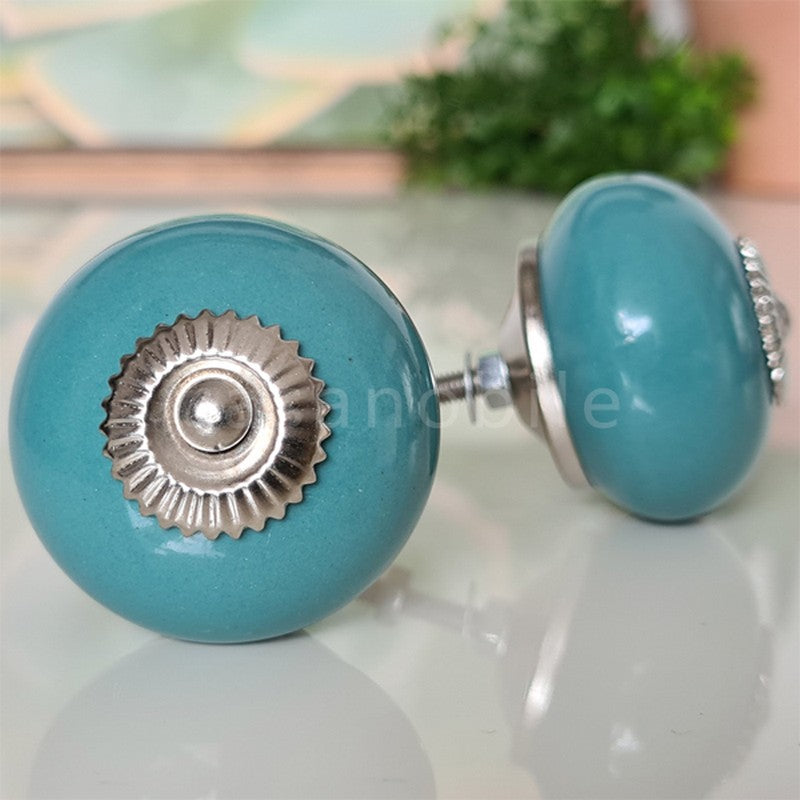 Puxador Porcelana Turquesa 41MM - C1529