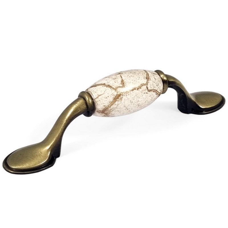 Puxador Metal e Porcelana Marmorizado 76mm - C1552