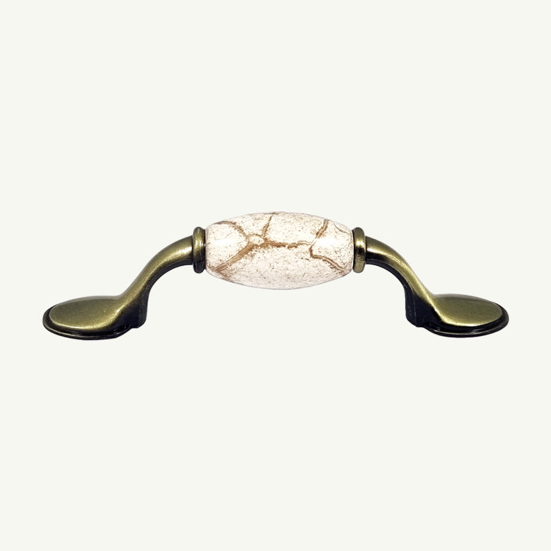 Puxador Metal e Porcelana Marmorizado 76mm - C1552