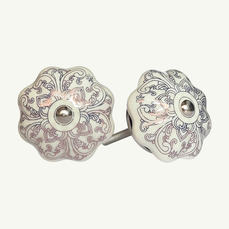 Puxador Porcelana Abóbora Areia 42MM - C1572