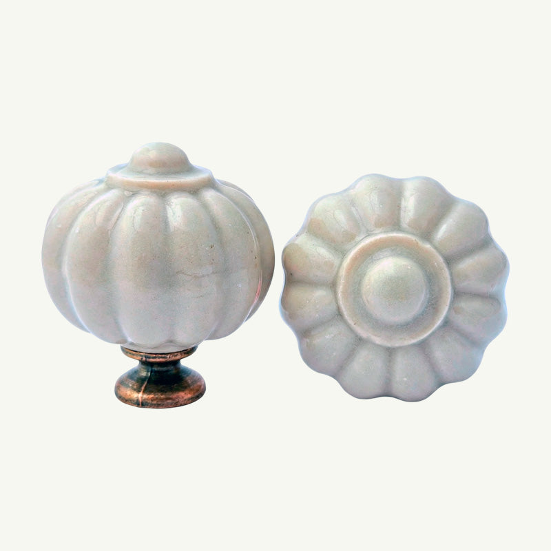 Puxador Porcelana Abóbora 32mm Areia - C1580
