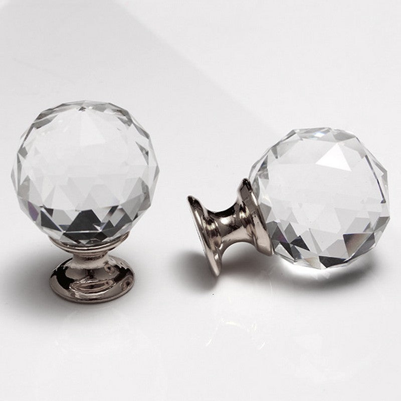 Puxador Cristal Sextavado 30mm Base Cromada - C2001