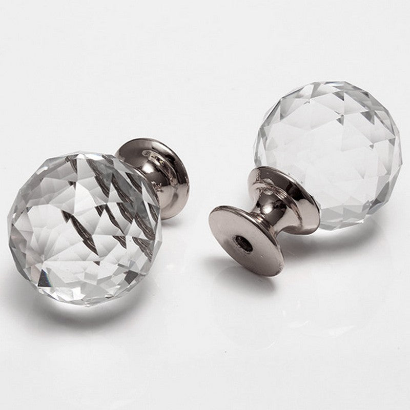 Puxador Cristal Sextavado 30mm Base Cromada - C2001