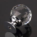 Puxador Cristal Sextavado 30mm Base Cromada - C2001