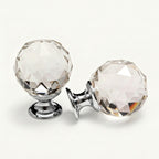 Puxador Cristal Sextavado 30mm Base Cromada - C2001