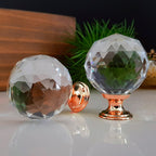 Puxador Cristal Sextavado 40mm Base Rosegold - C2022