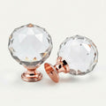 Puxador Cristal Sextavado 40mm Base Rosegold - C2022