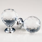 Puxador Cristal Sextavado 40mm Base Cromada - C2020
