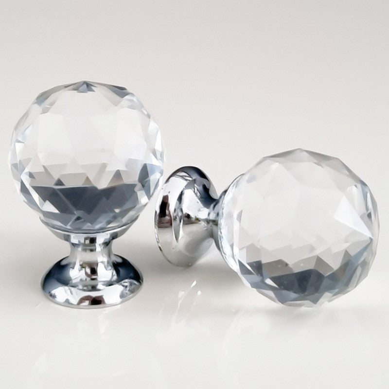 Puxador Cristal Sextavado 40mm Base Cromada - C2020