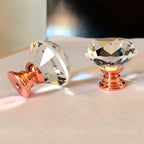 Puxador Cristal Diamante 30mm Base Rosegold - C2103