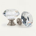 Puxador Cristal Diamante 30mm Base Níquel - C2106