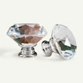 Puxador Cristal Diamante 40mm Base Cromada - C2120