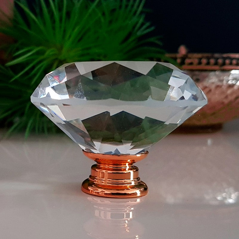 Puxador Cristal Diamante 40mm Base Rosegold - C2122