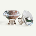 Puxador Cristal Diamante 40mm Base Níquel - C2126