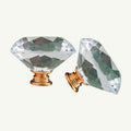 Puxador Cristal Diamante 50mm Base Dourada - C2141