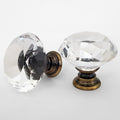 Puxador Cristal Diamante 30mm Base Bronze - C2144
