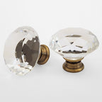 Puxador Cristal Diamante 40mm Base Bronze - C2145