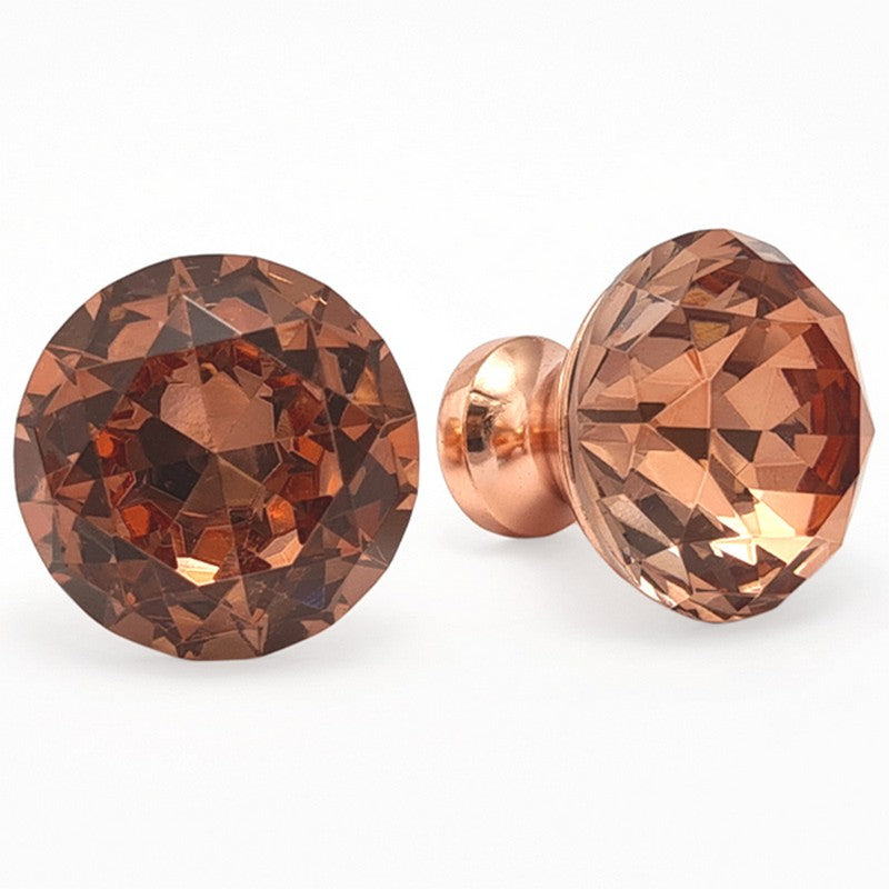 Puxador Cristal Shine 30mm Base e Cristal Rosegold - C2200
