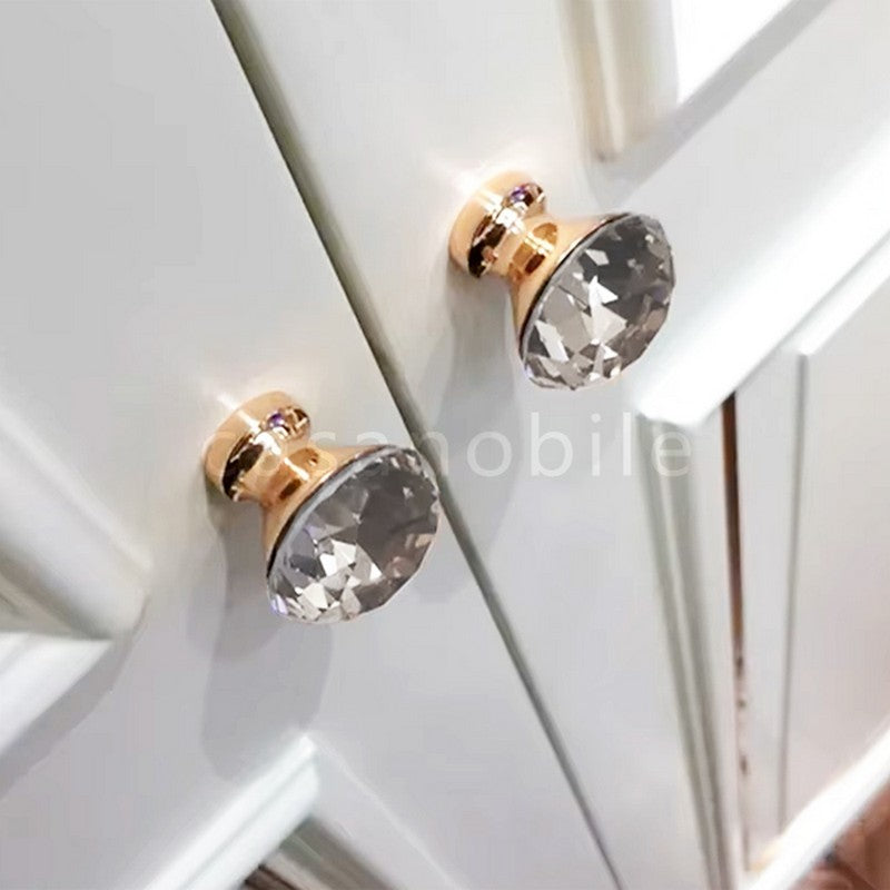 Puxador Cristal Shine 30mm Base Dourada - C2202