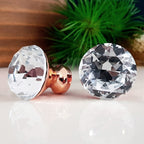 Puxador Cristal Shine 30mm Base Rosegold Cristal Clear - C2203