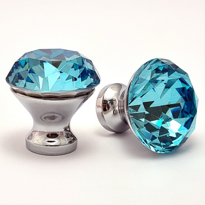Puxador Cristal Shine 30mm Azul Turquesa - C2206