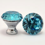 Puxador Cristal Shine 30mm Azul Turquesa - C2206