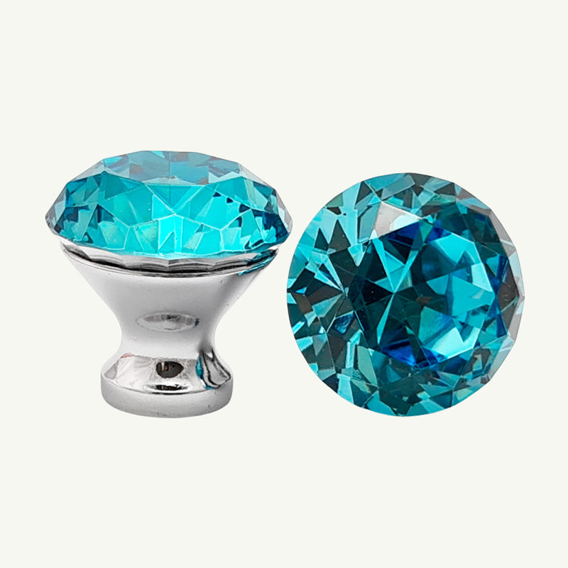 Puxador Cristal Shine 30mm Azul Turquesa - C2206